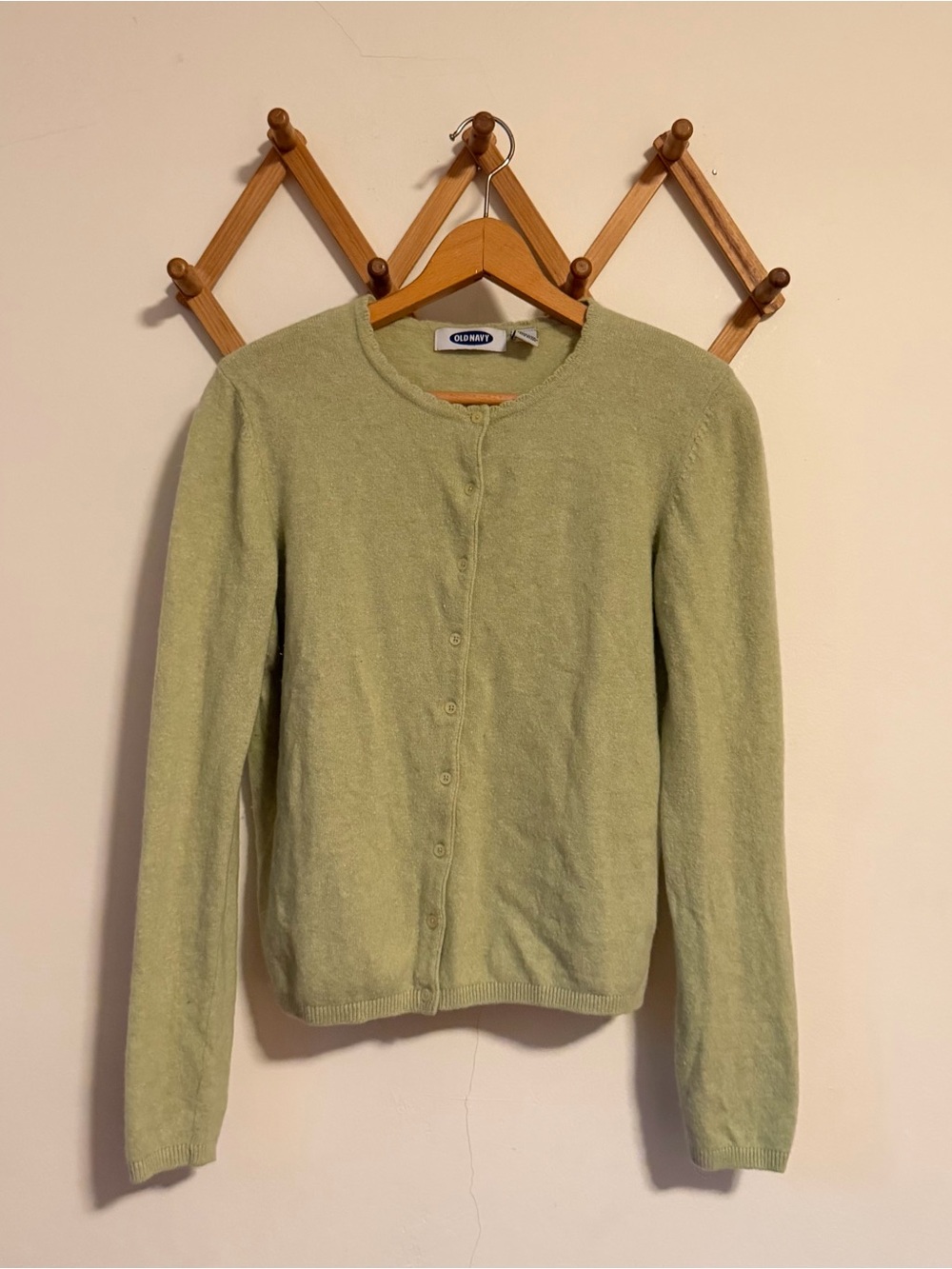 Old Navy Chartreuse Green Button-Front Cardigan